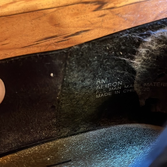 IMPO Alison vegan patent shiny peep toe gold accent mini wedge ballet flats VGUC - Picture 10 of 10